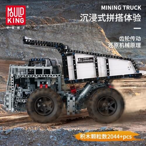 MOULD KING 13170 Electric series Liebher Terex T284 Mining Excavator Dump truck Model 29699 Motor Car Building Blocks Brick Toys