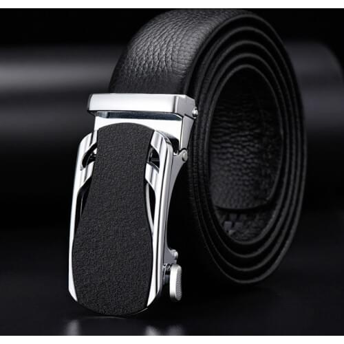 Peikong Luxury Brand Black High Quality Automatic Buckle Leather For Jeans Vintage Style Mens Waist Fashion Belt Designer Belts