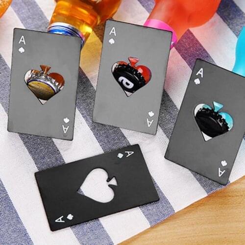 2021 New Spades Poker Ace Beer Bottle Opener Stainless Steel Poker Bottle Opener Mini Wallet Bottle Opener Bar Cooking Tools