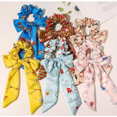 New Multi-style Christmas Series Sweet Simple Large Intestine Hair Ring Elastic Hair Bands Women Girl Accessories Headwear