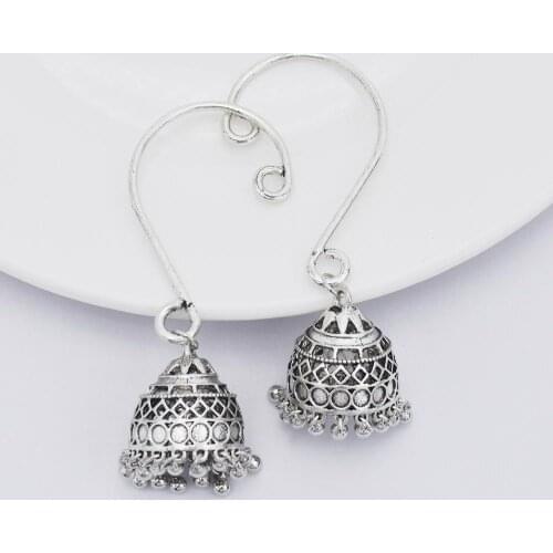 New Tassel Hollow Bell Pendant Earrings Retro Hook Earrings Exquisite Jewelry Trend Directly Hanging Ears