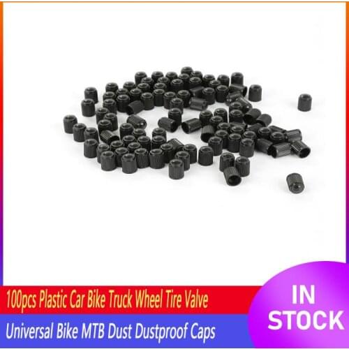 Plastic 100pcs Auto Car Bike Motorcycle Truck Wheel Tire Valve Stem Caps Car Wheel Caps On The Nipple Black Nuts & Bolts