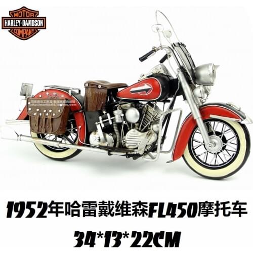 Hot Classic Motor Style Retro 1952 Harvey FL Motorcycle Model Creative Mini Iron Motorbike Best Gift Home Bar Decoration