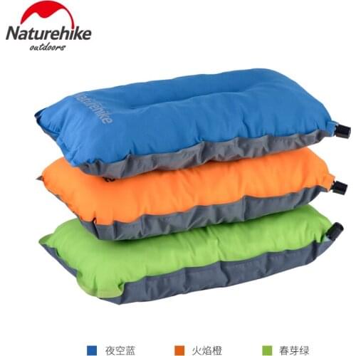 Naturehike factory sell Portable Automatic inflatable pillow with foam Inflatable Cushion Protective neck HeadRest Plane Pillow