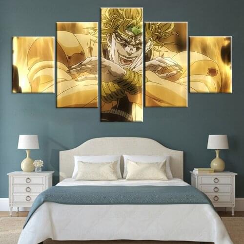Canvas Poster Painting 5 Pieces Anime JoJos Bizarre Adventure Dio Brando Picture HD Prints Wall Art Home Decor Living Room