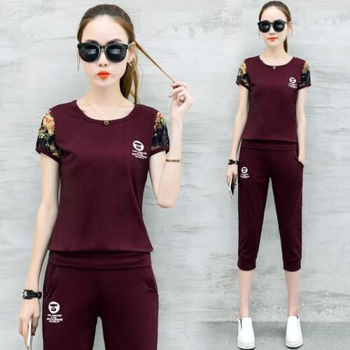 Casual sportswear suit summer New trend Ladies suit Loose Large size two piece set fashion tracksuit for women Youth clothing 45