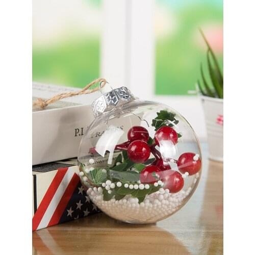 10 Pairs 8cm Transparent Open Plastic Christmas Decorations For Home Ball Clear Bauble Ornaments Gift Present Box For Xmas Trees