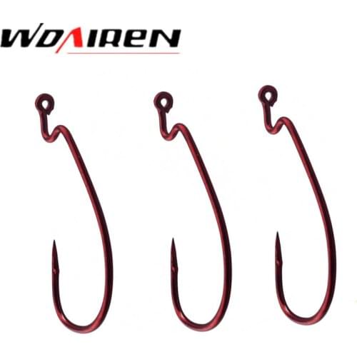 20Pcs/lot High-carbon steel fishing hooks 2# 4# 6# 8# crank hook lure Worm Pesca for Soft Bait Tackle high quality accessories