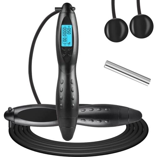 Jump Rope Digital Weight Calories Time Setting Exercise Adjustable Skipping Rope Workout for Men,Women,Kids, Girls