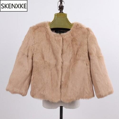SKENXKE Natural Fur Coats