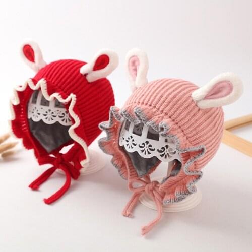 Warm Winter Baby Hat Cute Ear Protection Knitted Bunny Hat For Baby Girls Boy Cap Bonnet Soft Outdoor Toddler Kids Beanies