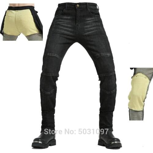 Volero High Flexibility Riding Jeans Motor Knight Slim Casual Pants Locomotive Wear-Resistant Material Inside Protect Trousers