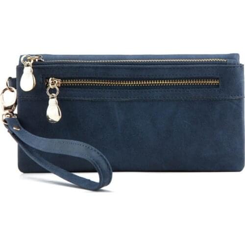 Womens Wallets Wrist Strap Fashion Long Purse With 11 Slots Frosted PU Purse For Cell Phone Coin Money Card Holder Cartera 2021