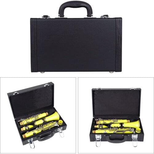 1PC PU Leather Professional Clarinet Storage Case Black Tube Padded Box Smooth Grip Anti Dust