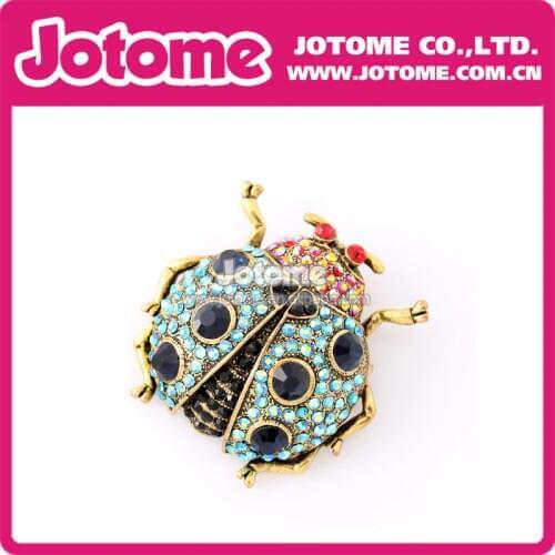100pcs/lot / Ladybug AB Rhinestone Crystal Brooches and Pins for Fashion Women/Men Jewelry