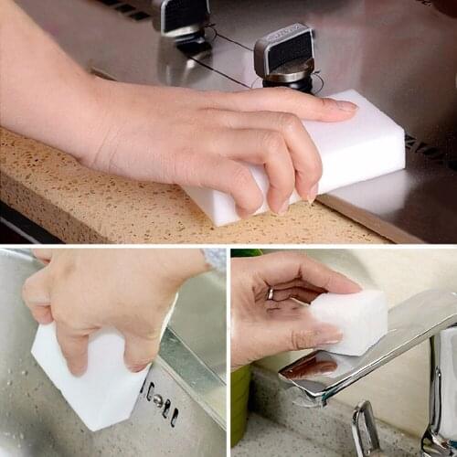 100pcs/lot Magic Sponge Melamine Sponge Eraser Gray White Cleaner Multi-functional Cleaning Sponges 10x6x2cm Cleaning Tools