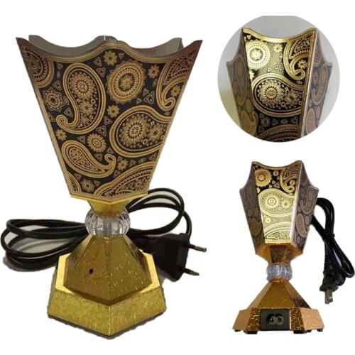 110V Mini Electric Burner Arabian Islamic Style Incense Burner Incense Bakhoor Square Pearl Incense Electric Metal Positive Home
