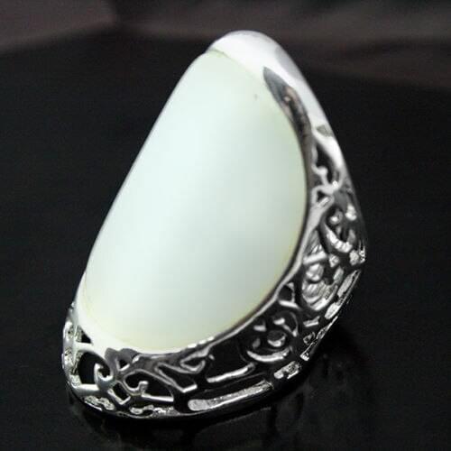 27X33mm Solid 925 Sterling Silver White Opal Ring Size 7/8/9/10 valentise and anniversary gift