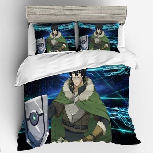 3D Printing Bedding Set Duvet Cover Pillowcase Bedclothes Dropshipping Gife king Queen size The rise of shield Heroes 007