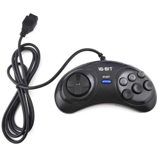 5pcs 16 bit Classic Wired Game Controller for SEGA Genesis 6 Button Gamepad for SEGA Mega Drive Game Accessories