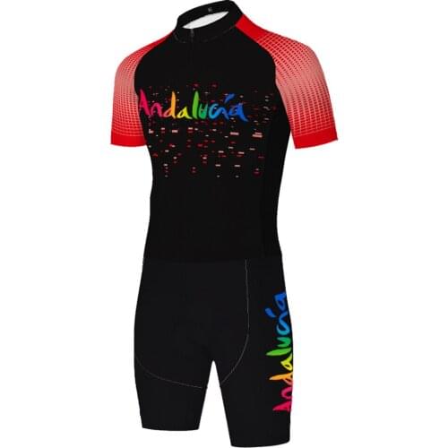 Andalucia Laser Cut One piece skinsuit Maglia Uomo Masculino Conjunto Abbigliamento Jersey Ciclismo Tricota Ciclismo Hombre