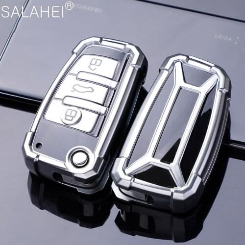 TPU Car Key Cover Case For Audi A1 A3 A4 8P 8L 8V S3 RS3 Q3 Q7 C5 C6 S3 TT Auto Key Protection Holder Shell Ring Accessories