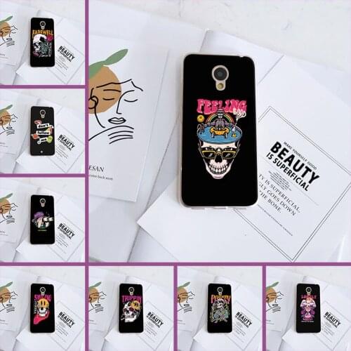 Skull Skeleton Flower Soft Back Cover For Meizu M2 M3 M5 M6 Note Phone Case Silicone For Meizu M2 M3 M3S M5 M5C M5S M6 M6S M6T