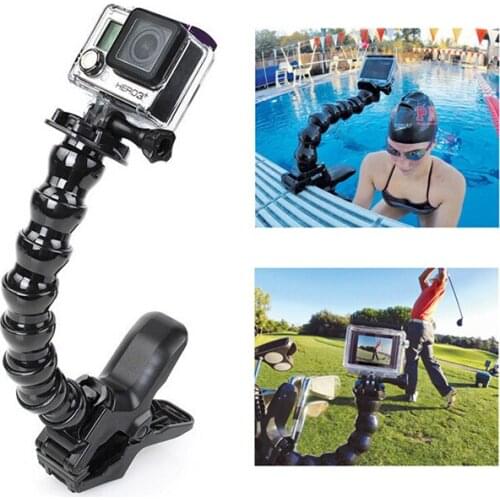Jaws Flex Clamp Mount Holder + Adjustable Goose Neck Bracket for Gopro Hero 9 8 7 6 Action Camera SJCAM