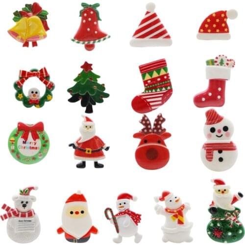 David accessories 10pcs/lot Christmas 3D Resin or Hair Bows Planar Resin Crafts for DIY Decoration,10Yc12736
