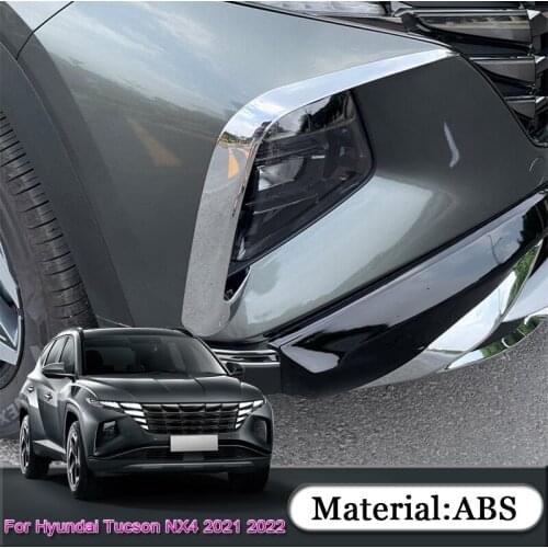 For Hyundai Tucson NX4 2021 2022 Car Styling Car Front Fog Light Frame Stickers Sequins Cover Automobile Decoration Accessories
