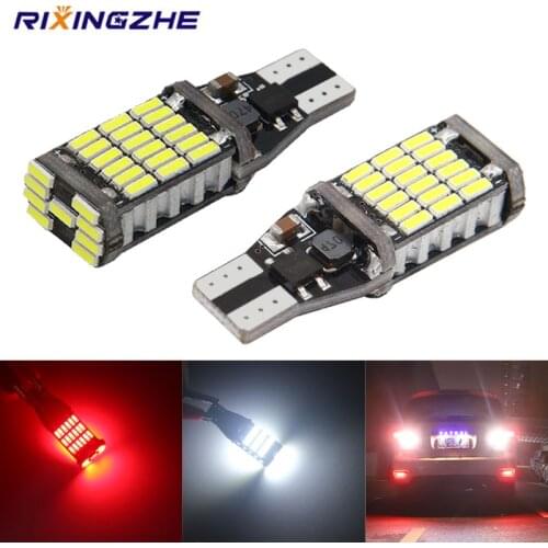 100PCS W16W T15 45 SMD 4014 LED Auto Additional Brake Lamp Backup Reverse Lights Car Daytime Running Light White 12V canbus