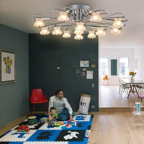 European style bedroom lamp modern minimalist led crystal ceiling lamp living room lamp romantic warm wedding heart-shaped lamp