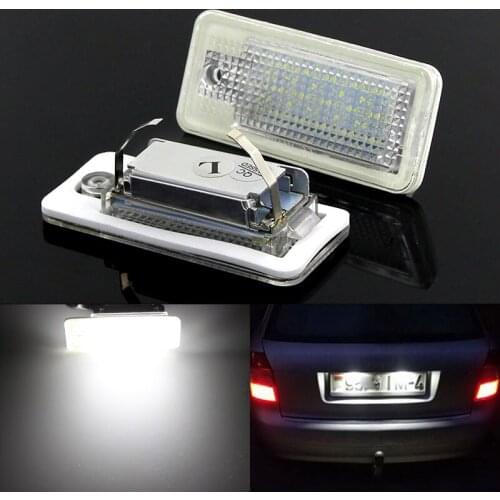 2pc CANbus LED License Number Plate Lights For Audi A3 S3 A4 S4 B6 B7 A6 C6 S6 A8 S8 RS4 RS6 Q7 12V SMD 3528 LED Bulb Error Free