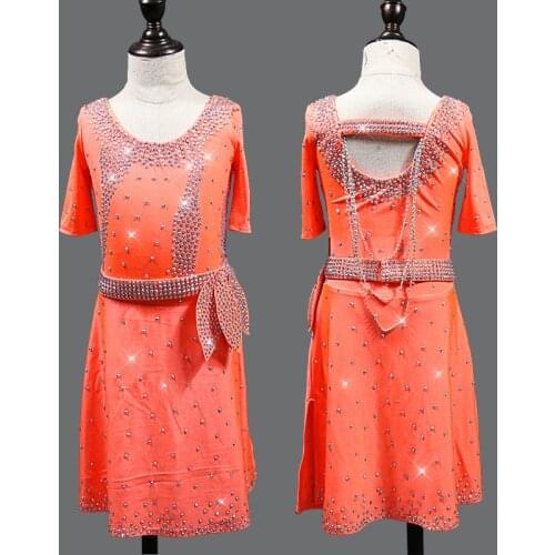 Latin Dance Dress Suit diamond Dress women ChildrenS Competition Dress Dance Outfit Party Dress Latin Performance clothing