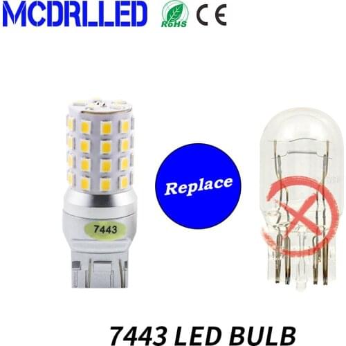 Mcdrlled 7443 7444 T20 W21/5w Led Light For Lada Kalina Granta Vesta Drl Led Bulbs 12v 6500k White Super Bright 2835 Smd
