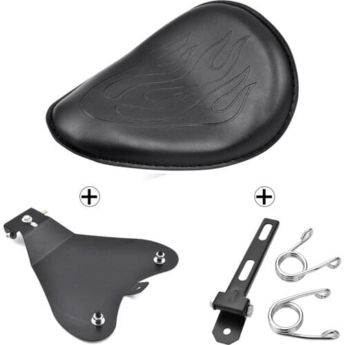 Motorcycle Solo Seat with Baseplate and Springs Bracket Sitting Cushion Mounting Kit for Harley Sportster Bobber Chopper