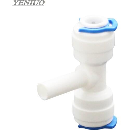 Reverse Osmosis Aquarium System Coupling T Shape Tee 1/4" 3/8"OD Hose To 1/4" Pipe RO Water Plastic Pipe Fitting Quick Connector