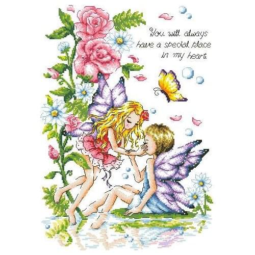 11/14/18/28/25/22/16ct Lovely Counted Cross Stitch Kit Fairy Grove of Love Special Place In my Heart SO
