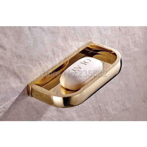 Bathroom Accessory Gold Color Brass Wall Mounted Soap Dishes Holder lba847
