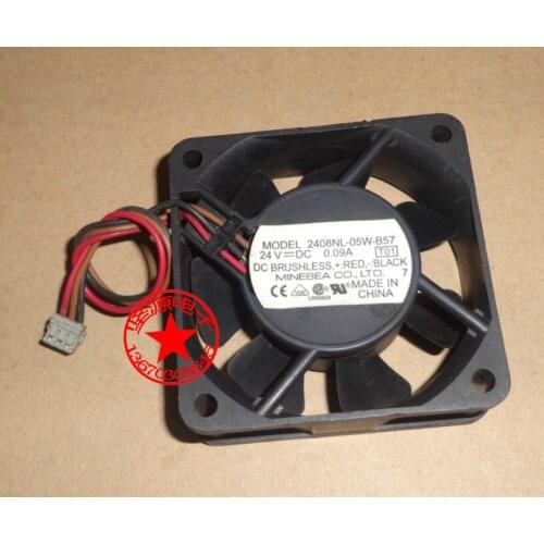 NMB-MAT 2408NL-05W-B57 T01 Server Cooling Fan DC 24V 0.09A 60x60x20mm 3-wire