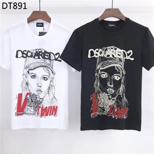 2021 Summer New Dsquared2 printed short-sleeved T-shirt mens letter printing D2 Italian fashion trendy streetwear for men