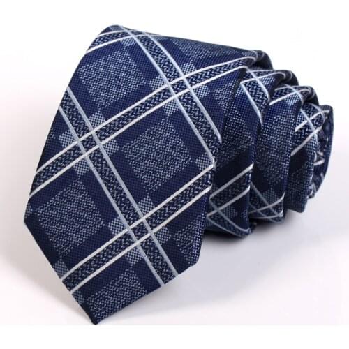2020 New 7CM Blue Plaid Neck Tie Fashion Formal Ties For Men High Quality Gentleman Business Suit Work Necktie With Gift Box