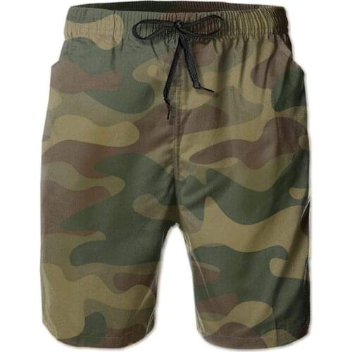 Beach Shorts For Men Quick Dry Men s Summer Funny Fashion Square Pixel Brown Mosaic Background