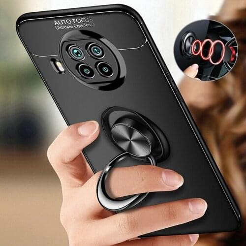 Luxury Ring Phone Case For Xiaomi Mi 11 10T Pro Lite Poco X3 NFC M3 C3 Car Holder Silicone Cover Case For Redmi Note 9T 9S 9 Pro