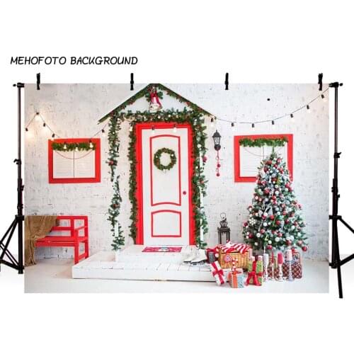 Christmas Background Fireplace Tree Winter Snow Window Backdrop Interior Baby Birthday Photography Background For Photo Studio