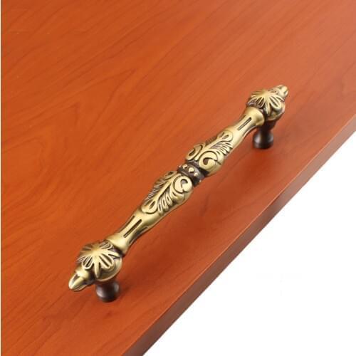 Boutique Luxury Antique Furniture Cabinet Shoe Cabinet Door Handle Solid Brass (C.C.:64mm L:83mm)