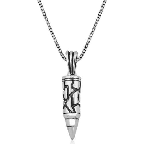 Tevuli 925 Sterling Silver Bullet Male Necklace