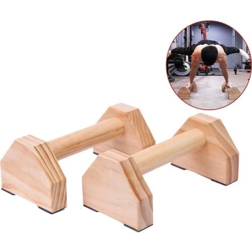 Wooden Push-up Stands Bars Home Gym Push Pull Training Calisthenics Body Building Anti-slip Parallettes Handstand Fitness Tool