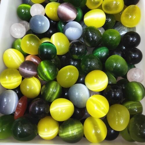 1inch crystal sphere egg Mini Natural Cats eye stone quartz Egg-shaped opal gemstone eggs home decor healing 1pcs