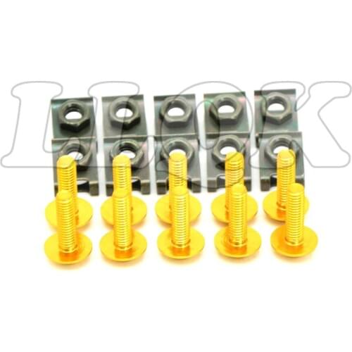 10pcs 6mm CNC Motorcycle Fairing body work Bolts Screws for Honda CBR1000RR FIREBLADE CBR 600 F2 F3 F4 F4I 91-07 CB600 Hornet